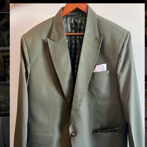 Green olive suit